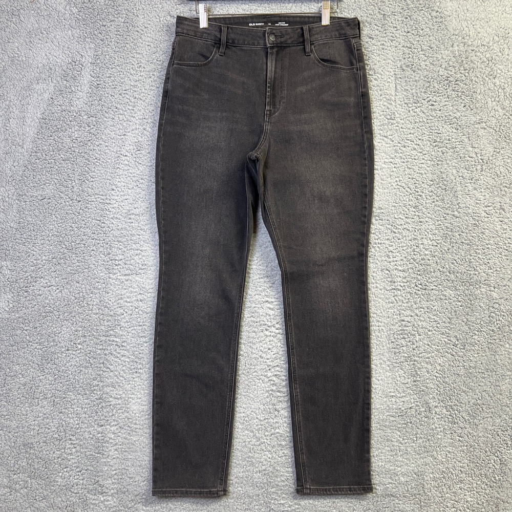 Old Navy Wow Straight Jeans Women 10 Faded Black Denim High Rise Minimalist